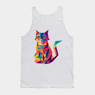 Cat Cute Geometric Tank Top